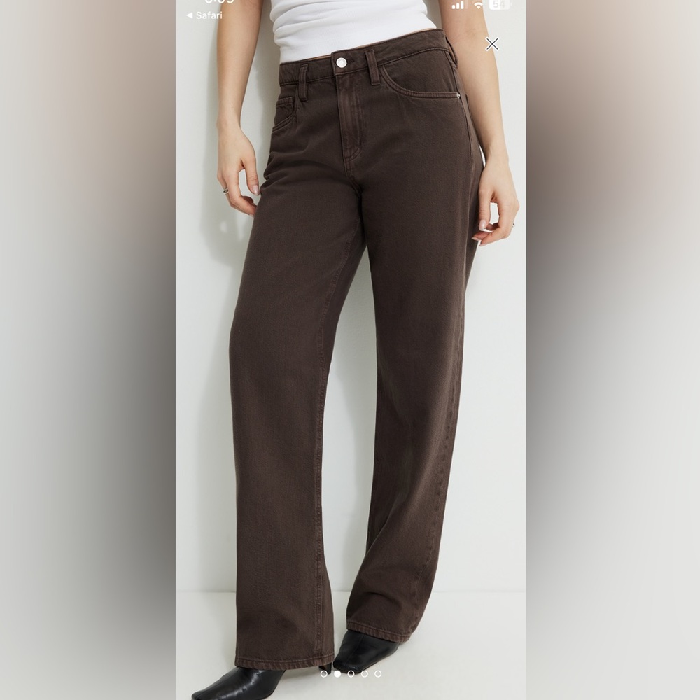Dynamite Mika Relaxed Straight Leg Jeans in Brown 28/6R